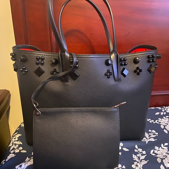 NWT Christian Louboutin Cabata Calf Leather Large Carryall & Wristlet Insert - Picture 4 of 9